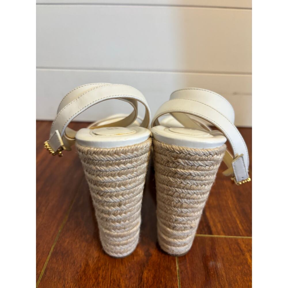 MICHAEL MICHAEL KORS Leighton Leather Wedge Sandal Platform White Size 9.5 NWOT - Picture 8 of 8
